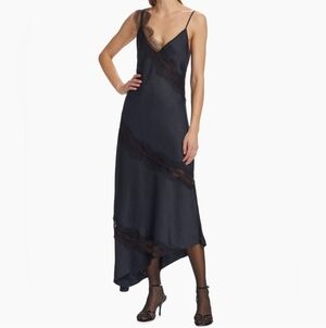 HOUSE OF HARLOW Lace Asymmetrical Midi Dress